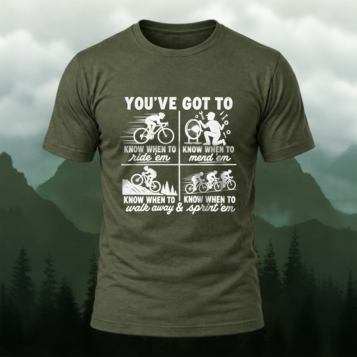 Retro Cycling Comic Combed Cotton T-Shirt