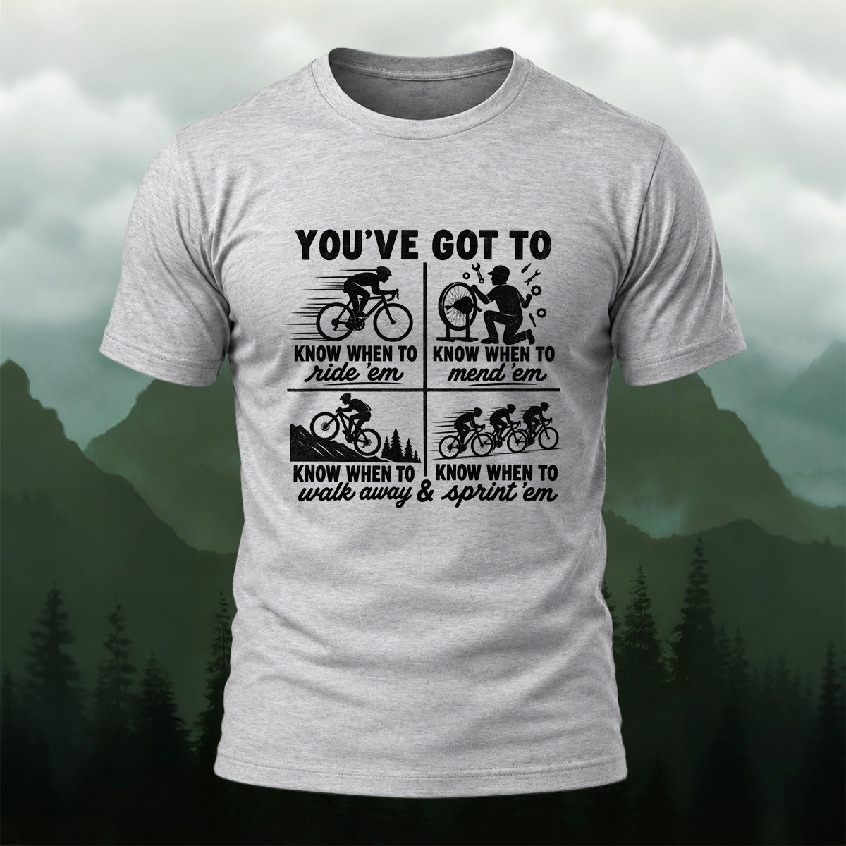 Retro Cycling Comic Combed Cotton T-Shirt