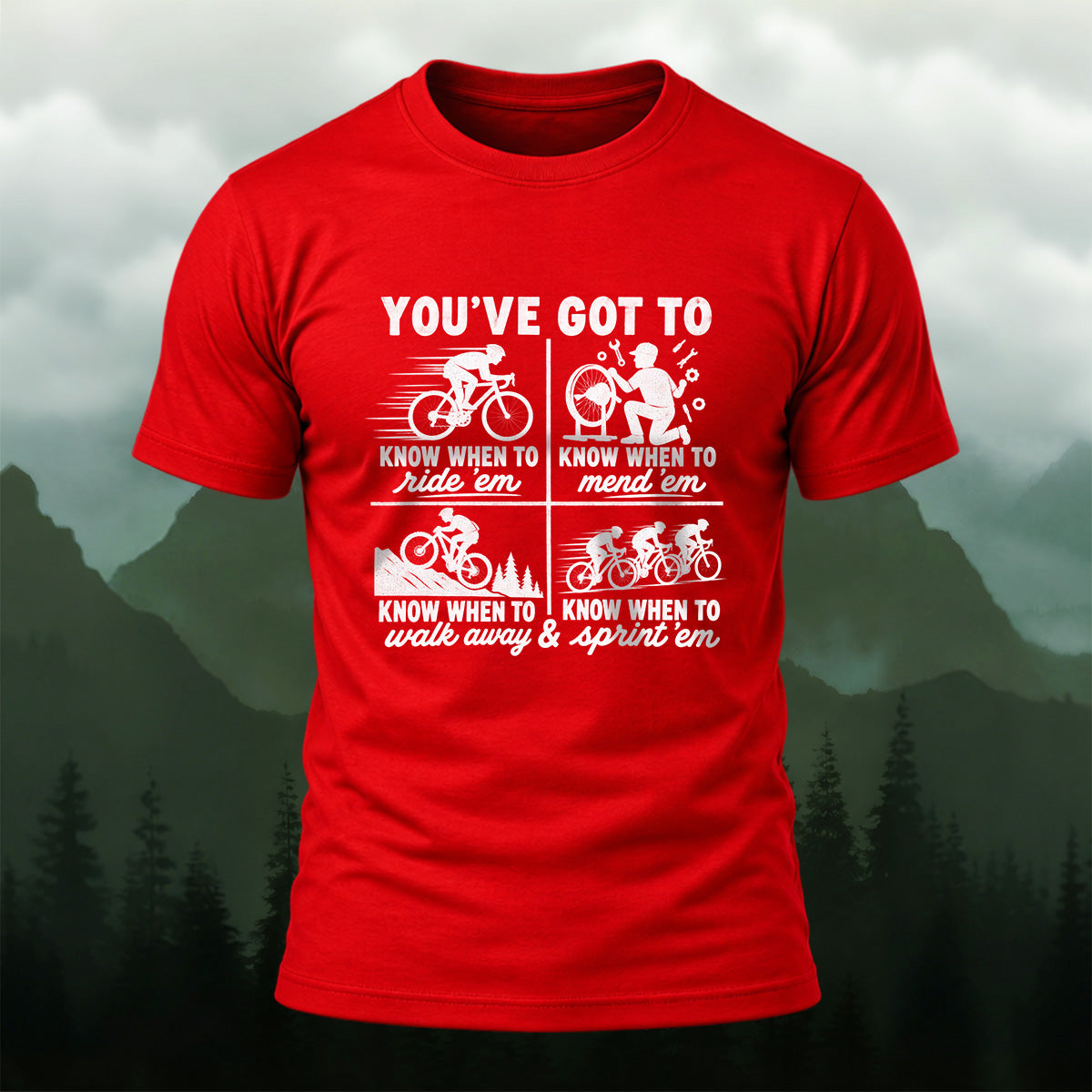 Retro Cycling Comic Combed Cotton T-Shirt