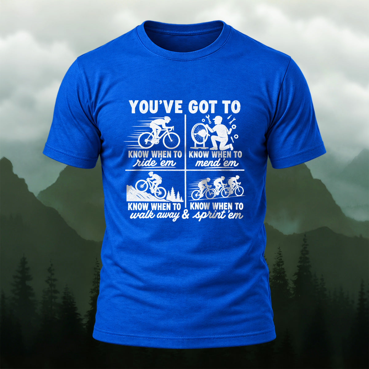 Retro Cycling Comic Combed Cotton T-Shirt