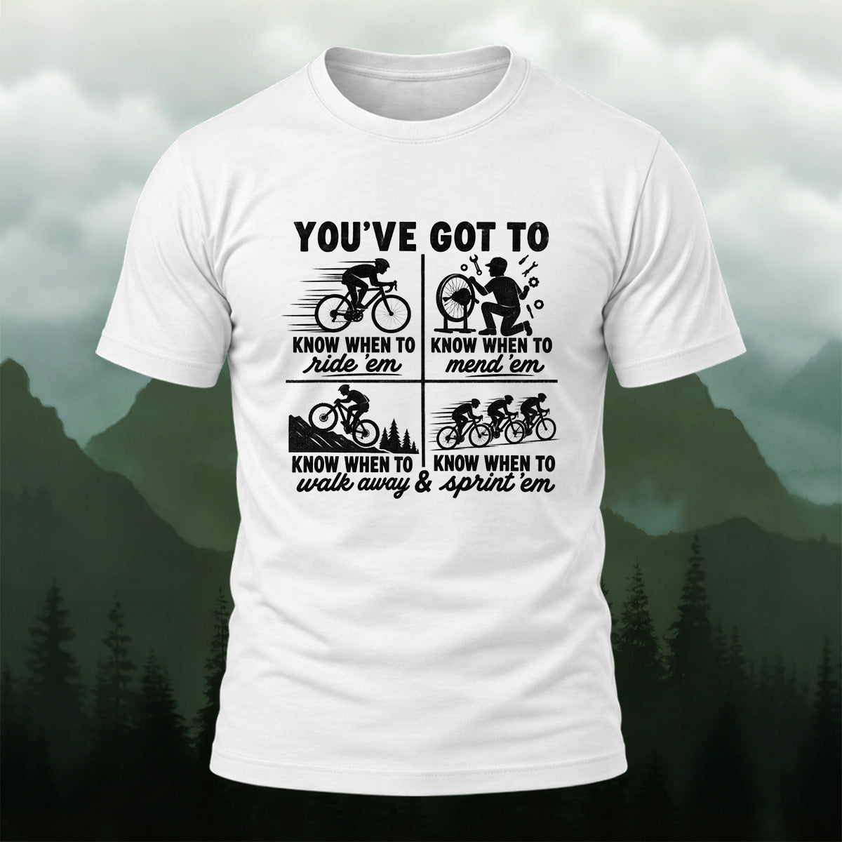 Retro Cycling Comic Combed Cotton T-Shirt
