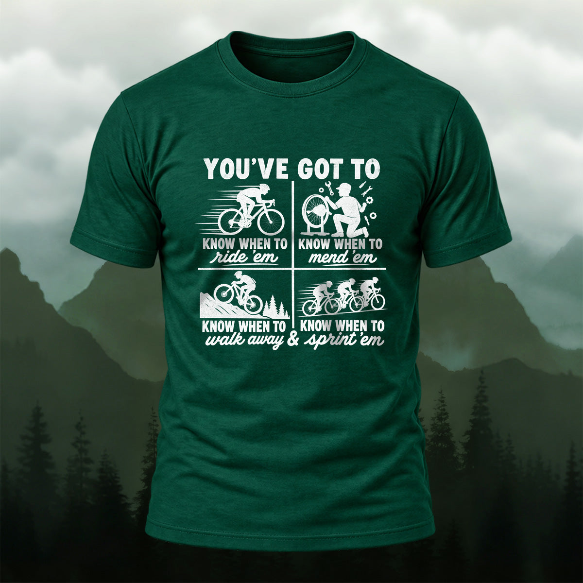 Retro Cycling Comic Combed Cotton T-Shirt