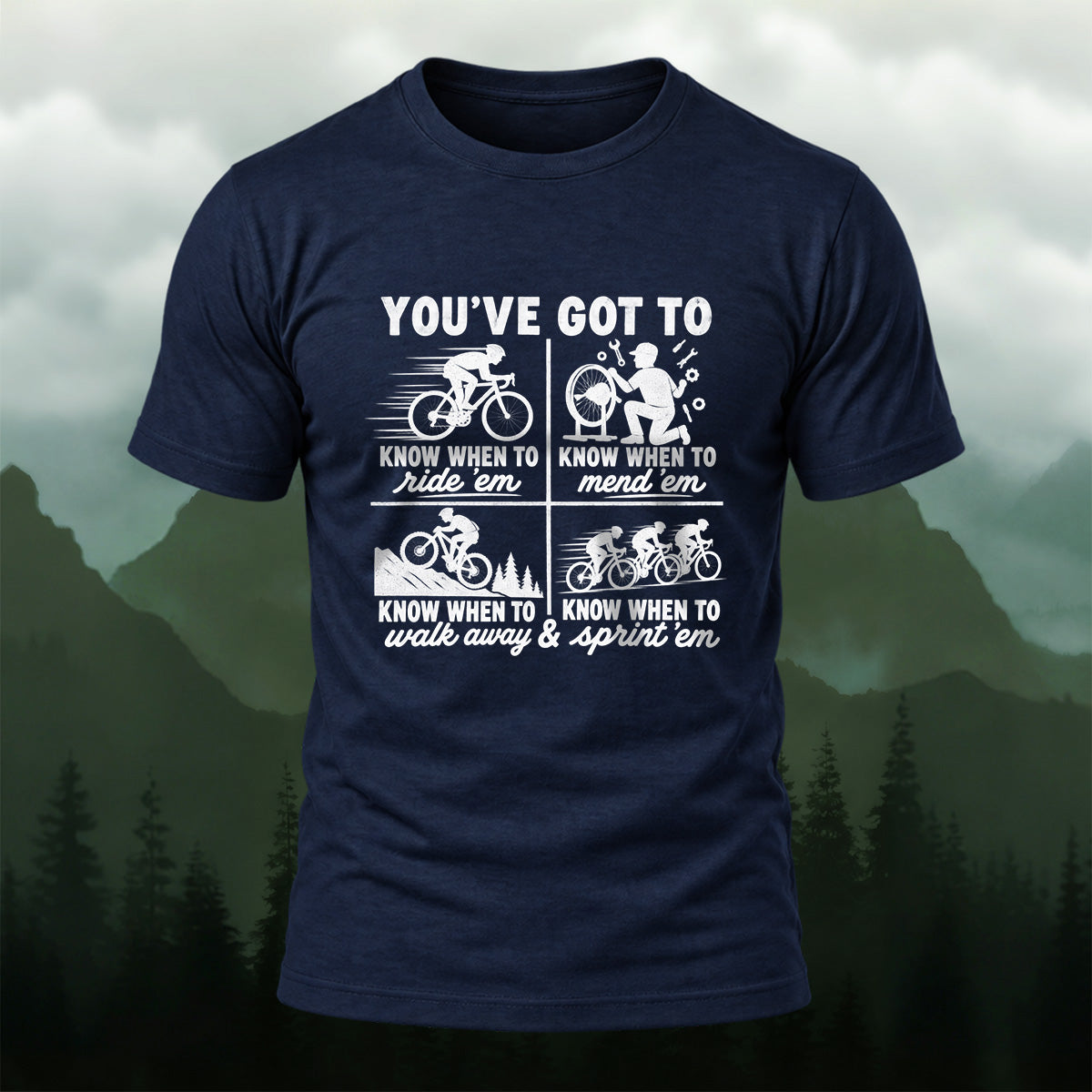 Retro Cycling Comic Combed Cotton T-Shirt