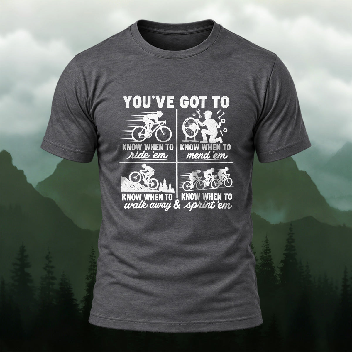 Retro Cycling Comic Combed Cotton T-Shirt
