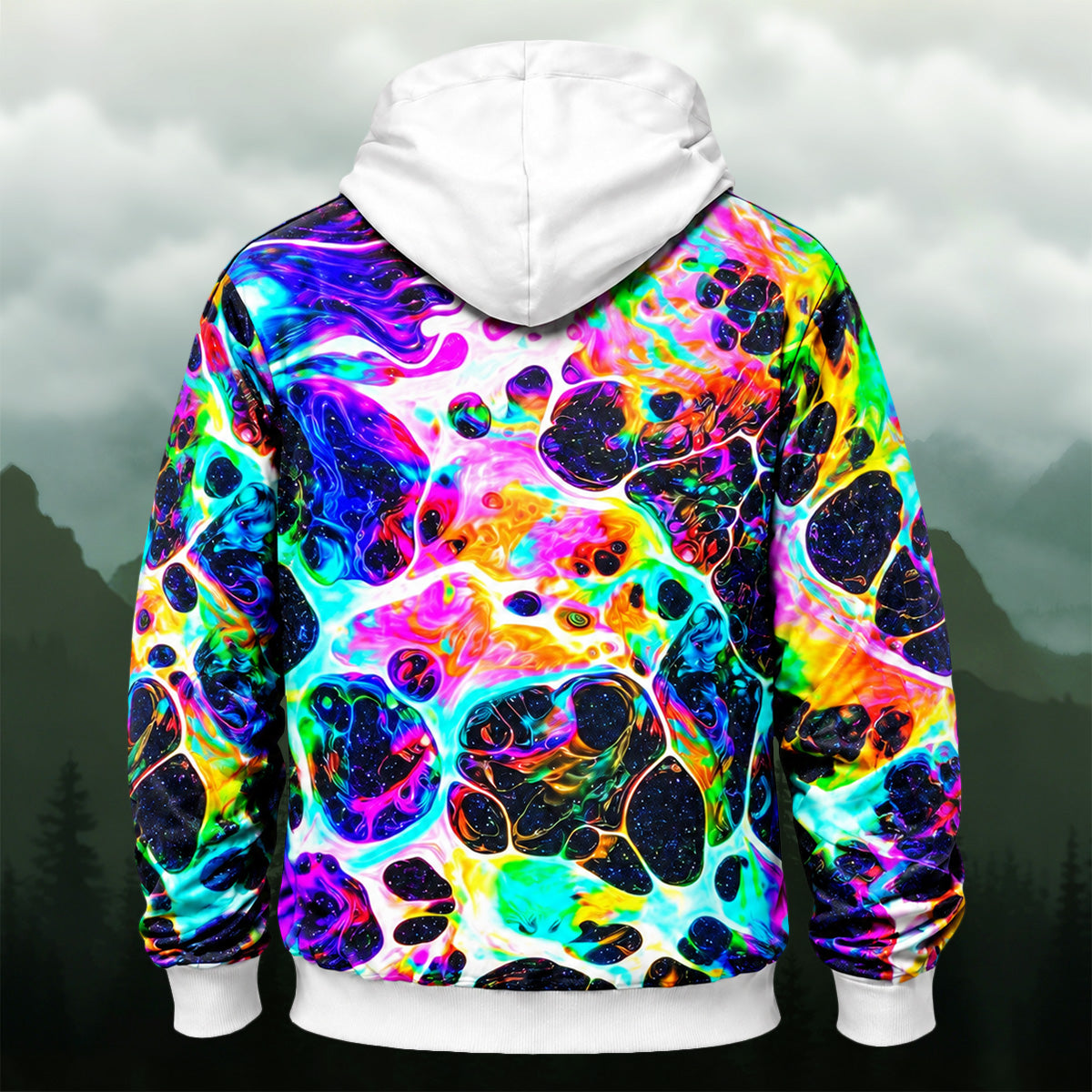 Fluid Psychedelic Pattern All-Over Print Hoodie