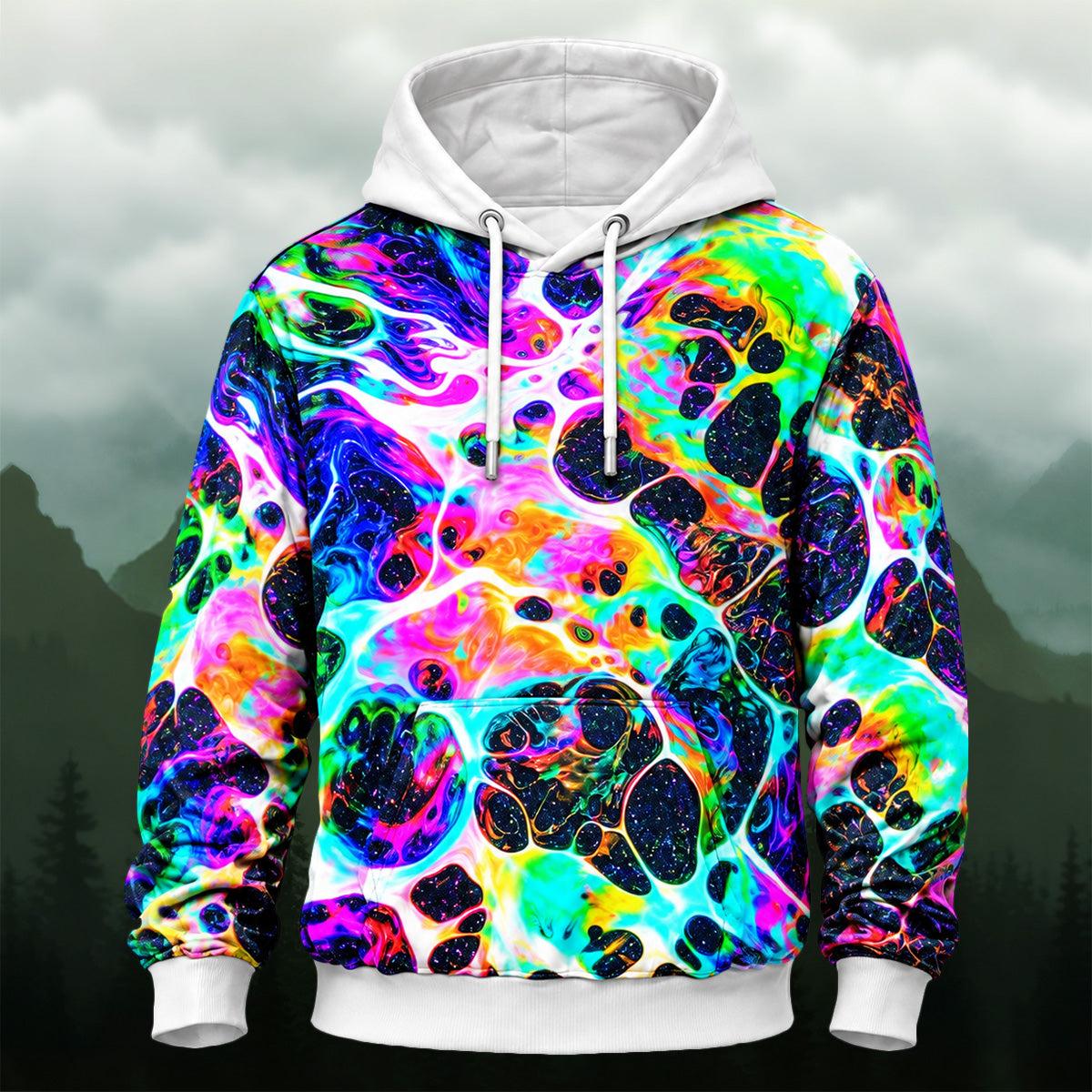 Fluid Psychedelic Pattern All-Over Print Hoodie