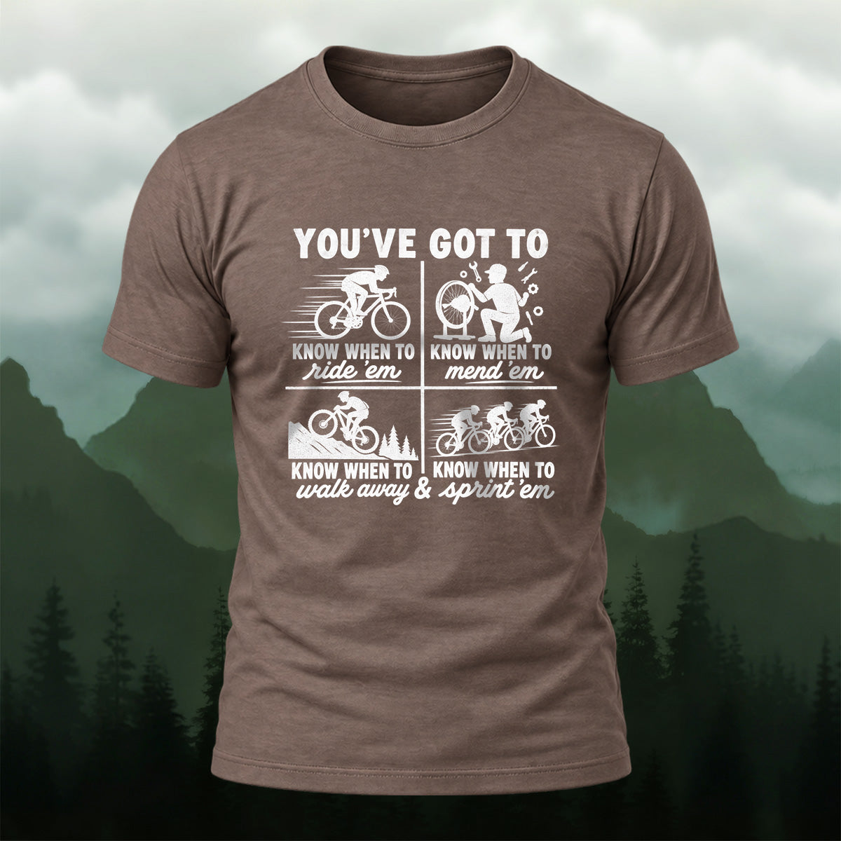 Retro Cycling Comic Combed Cotton T-Shirt