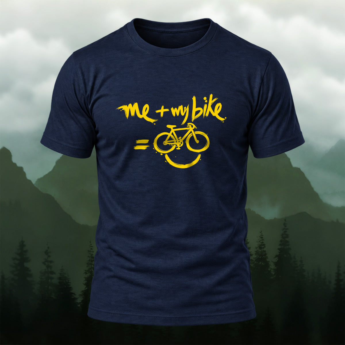 Casual Bicycle Smiley Premium Cotton T-Shirt