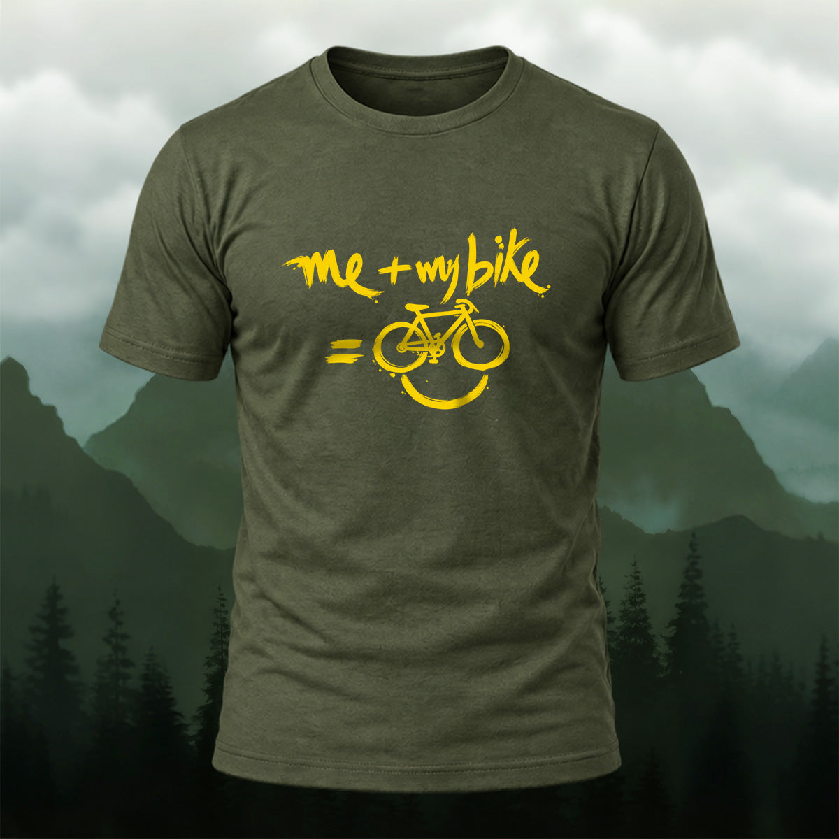 Casual Bicycle Smiley Premium Cotton T-Shirt