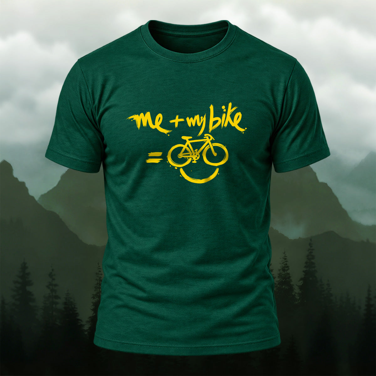 Casual Bicycle Smiley Premium Cotton T-Shirt