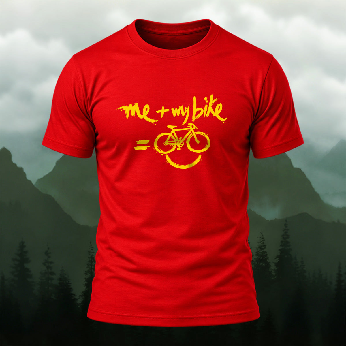 Casual Bicycle Smiley Premium Cotton T-Shirt