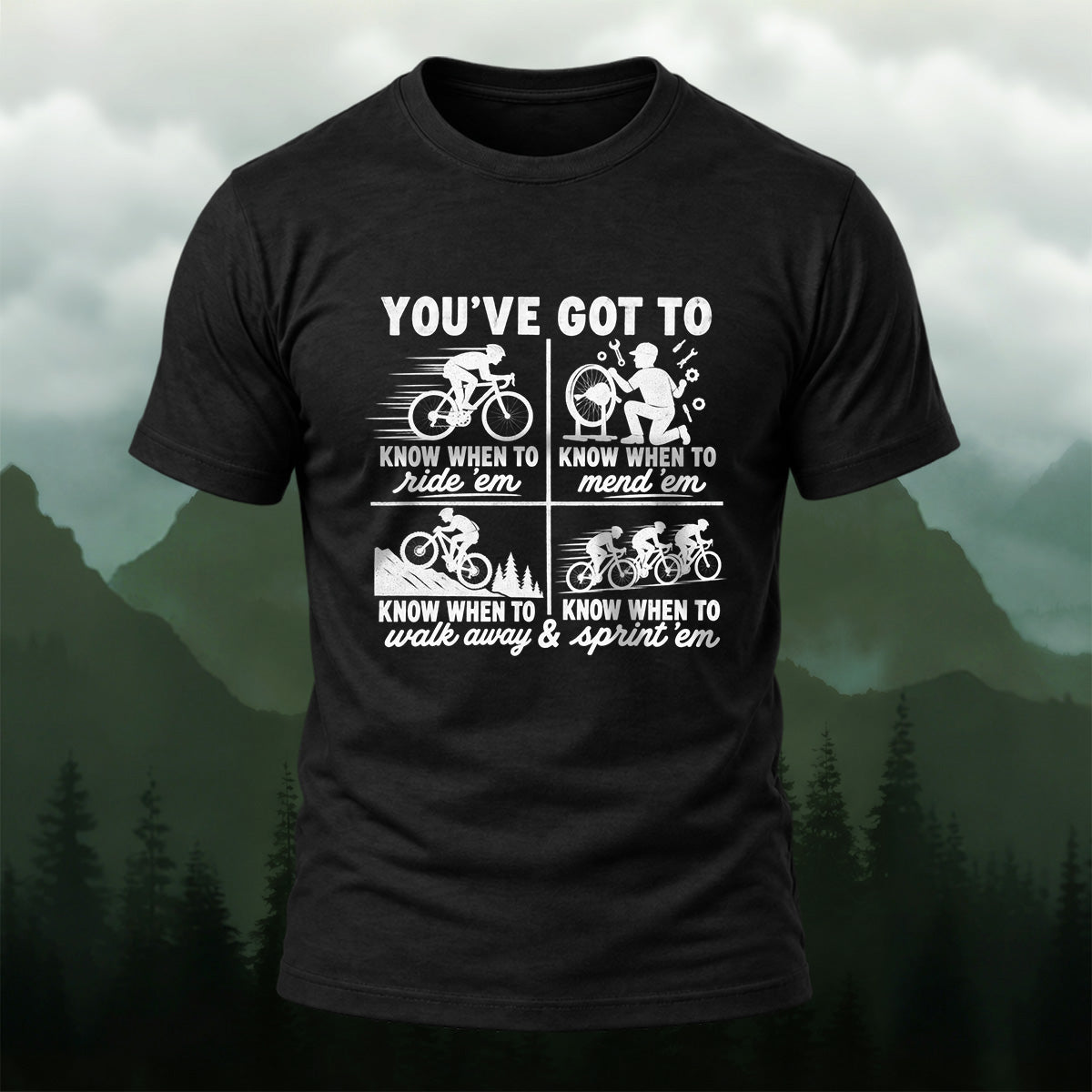 Retro Cycling Comic Combed Cotton T-Shirt