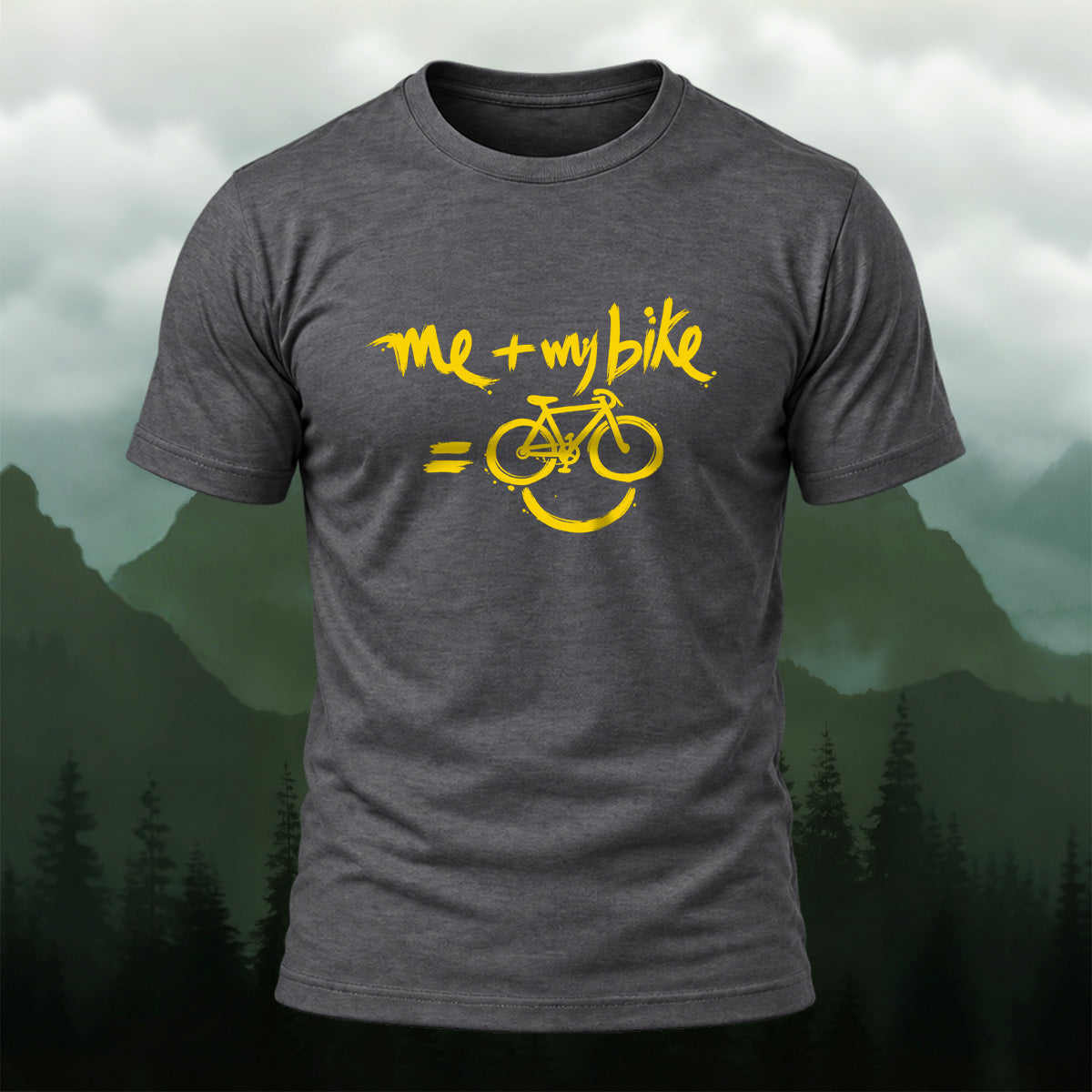 Casual Bicycle Smiley Premium Cotton T-Shirt