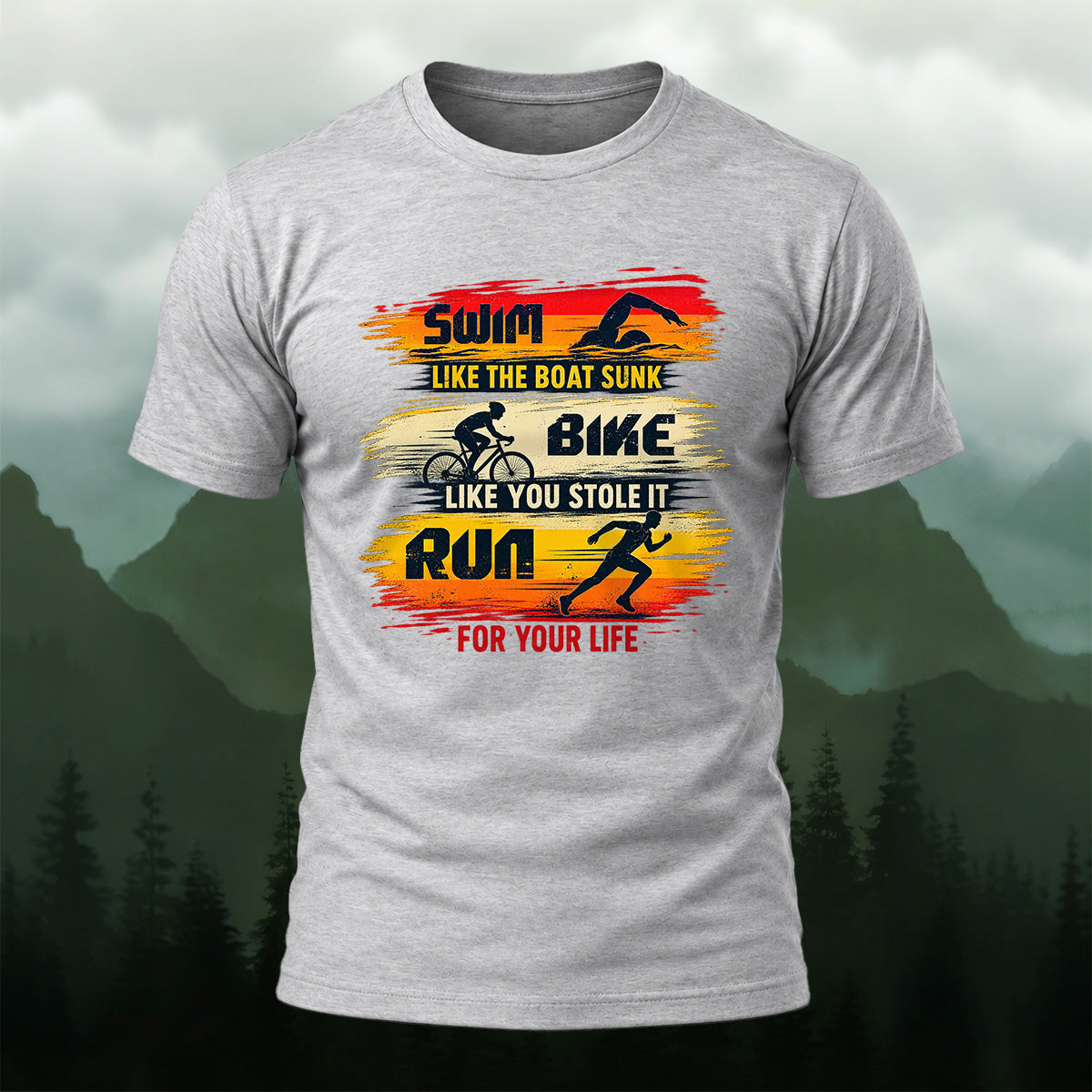 Dynamic Triathlon Slogan Soft Cotton T-Shirt