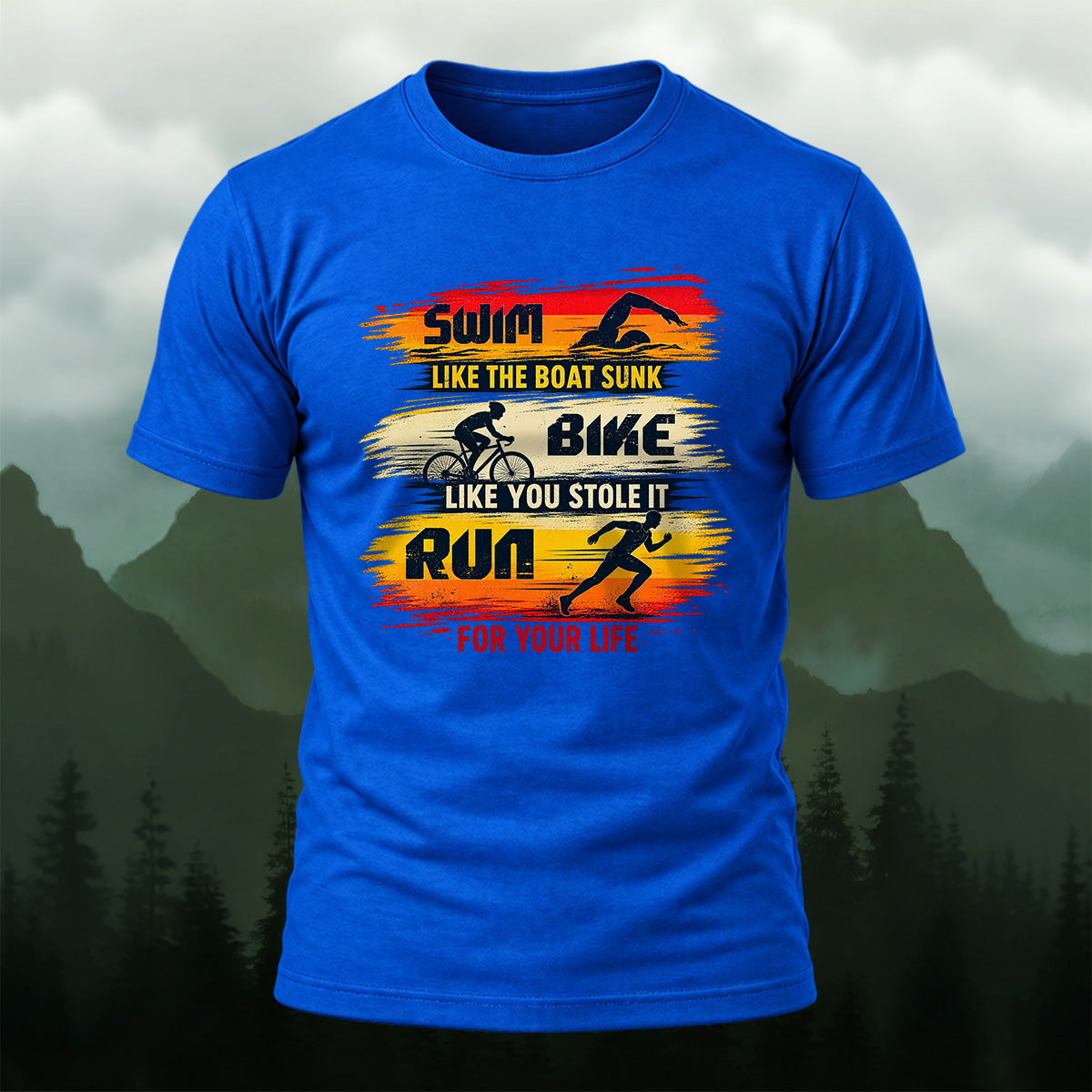 Dynamic Triathlon Slogan Soft Cotton T-Shirt