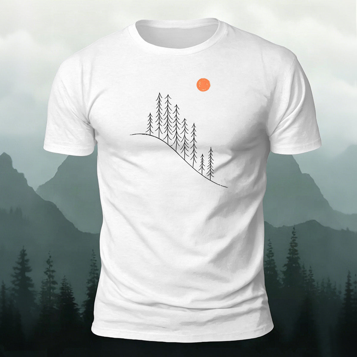 Minimalist Landscape Pattern Comfortable Premium Cotton T-shirt