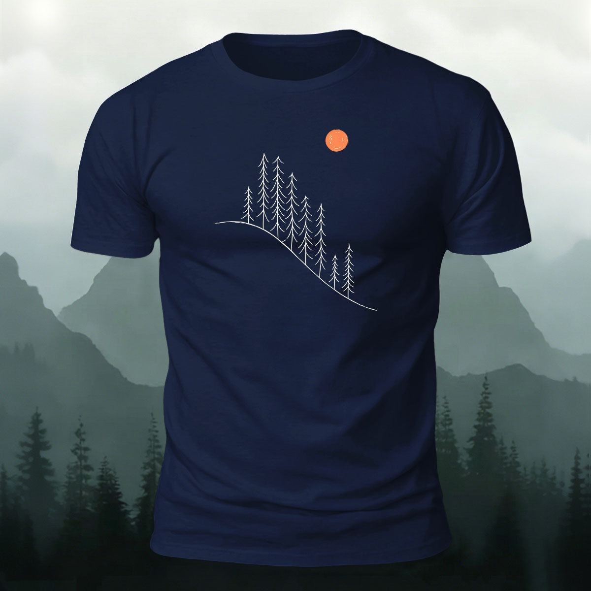 Minimalist Landscape Pattern Comfortable Premium Cotton T-shirt