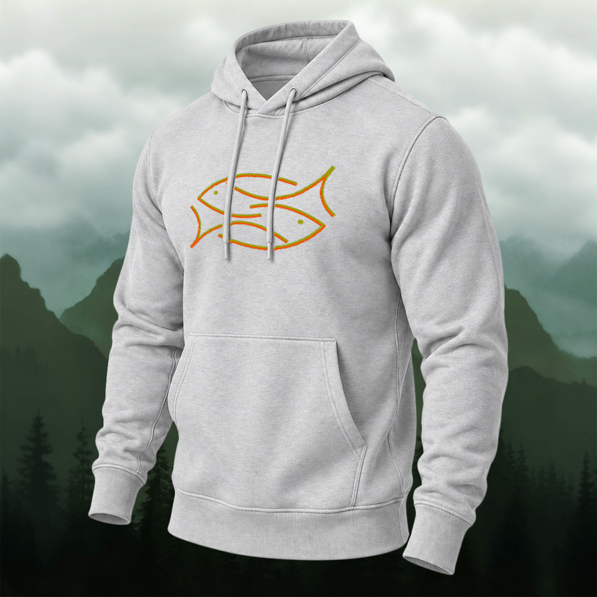 Cotton Made Artistic Coastal Fish Hoodie