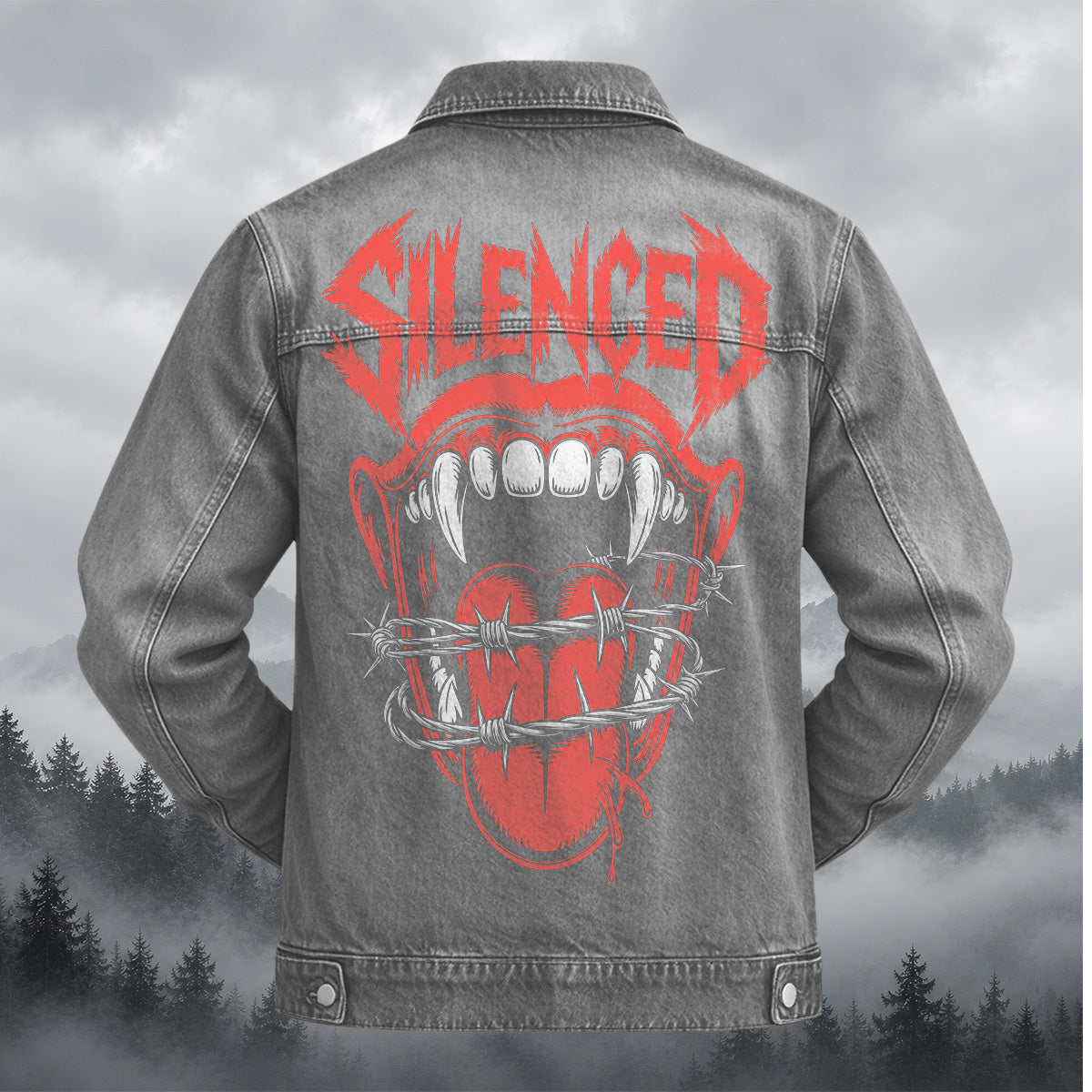 Rebellious Silenced Mouth Denim Jacket