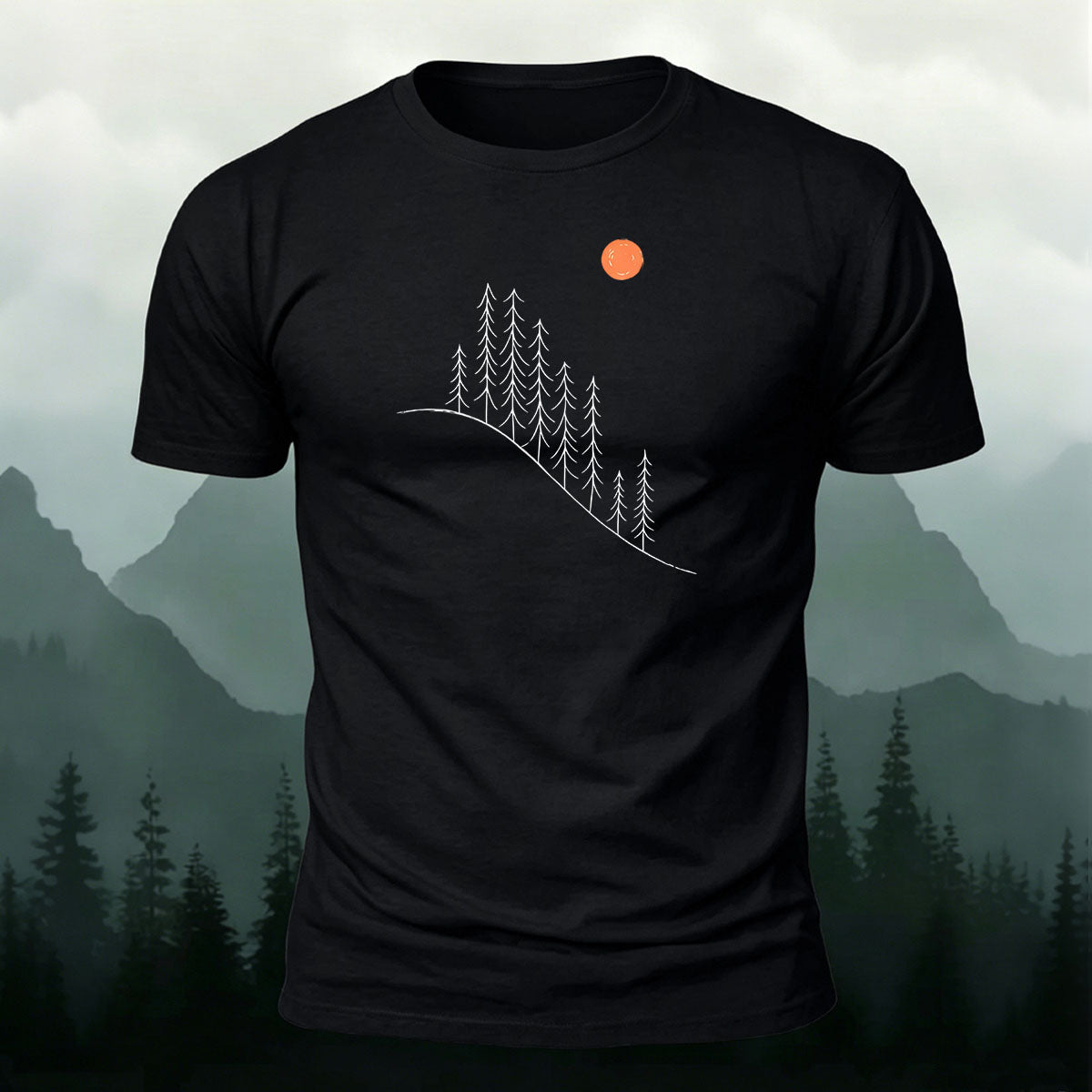 Minimalist Landscape Pattern Comfortable Premium Cotton T-shirt