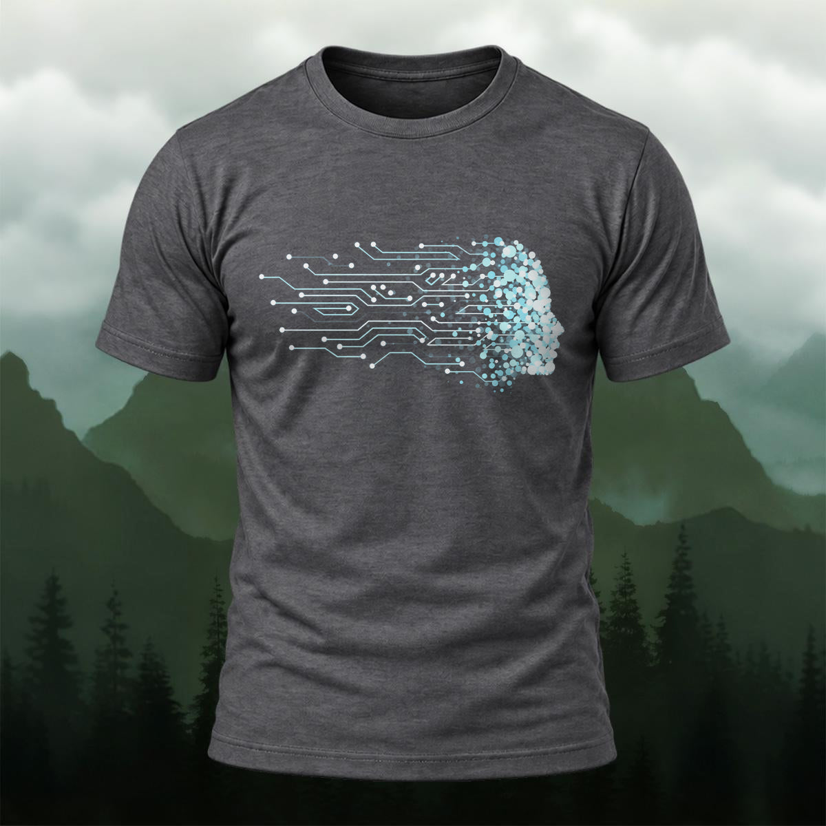 DTG Cyber Digital Jellyfish Premium Cotton T-Shirt