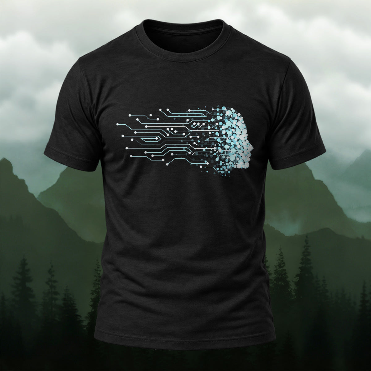 DTG Cyber Digital Jellyfish Premium Cotton T-Shirt