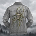 Dark Skeletal Spider Denim Jacket