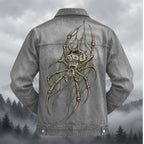 Dark Skeletal Spider Denim Jacket