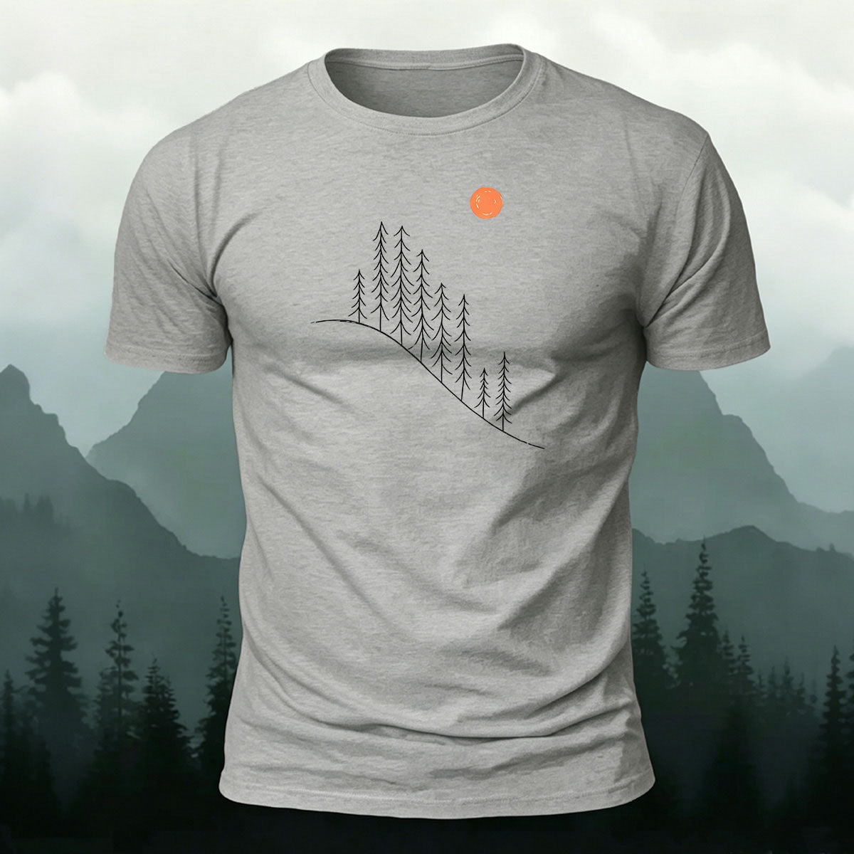 Minimalist Landscape Pattern Comfortable Premium Cotton T-shirt