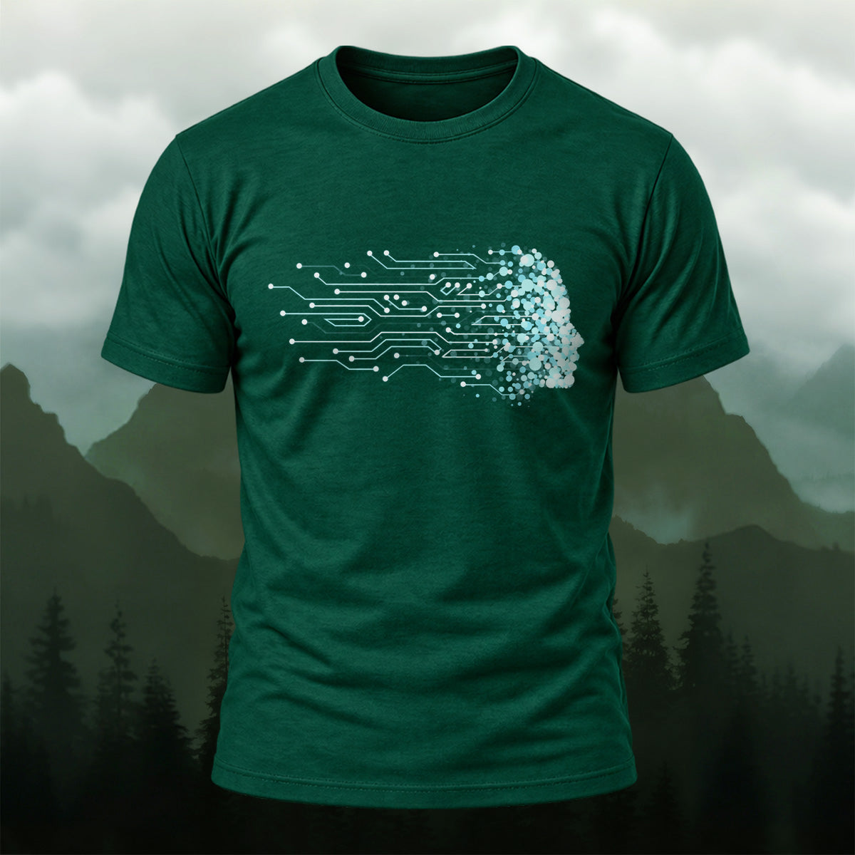 DTG Cyber Digital Jellyfish Premium Cotton T-Shirt