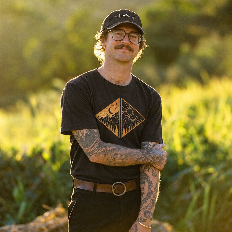 Landscape Art Frame Printed Mountain Casual T-Shirt