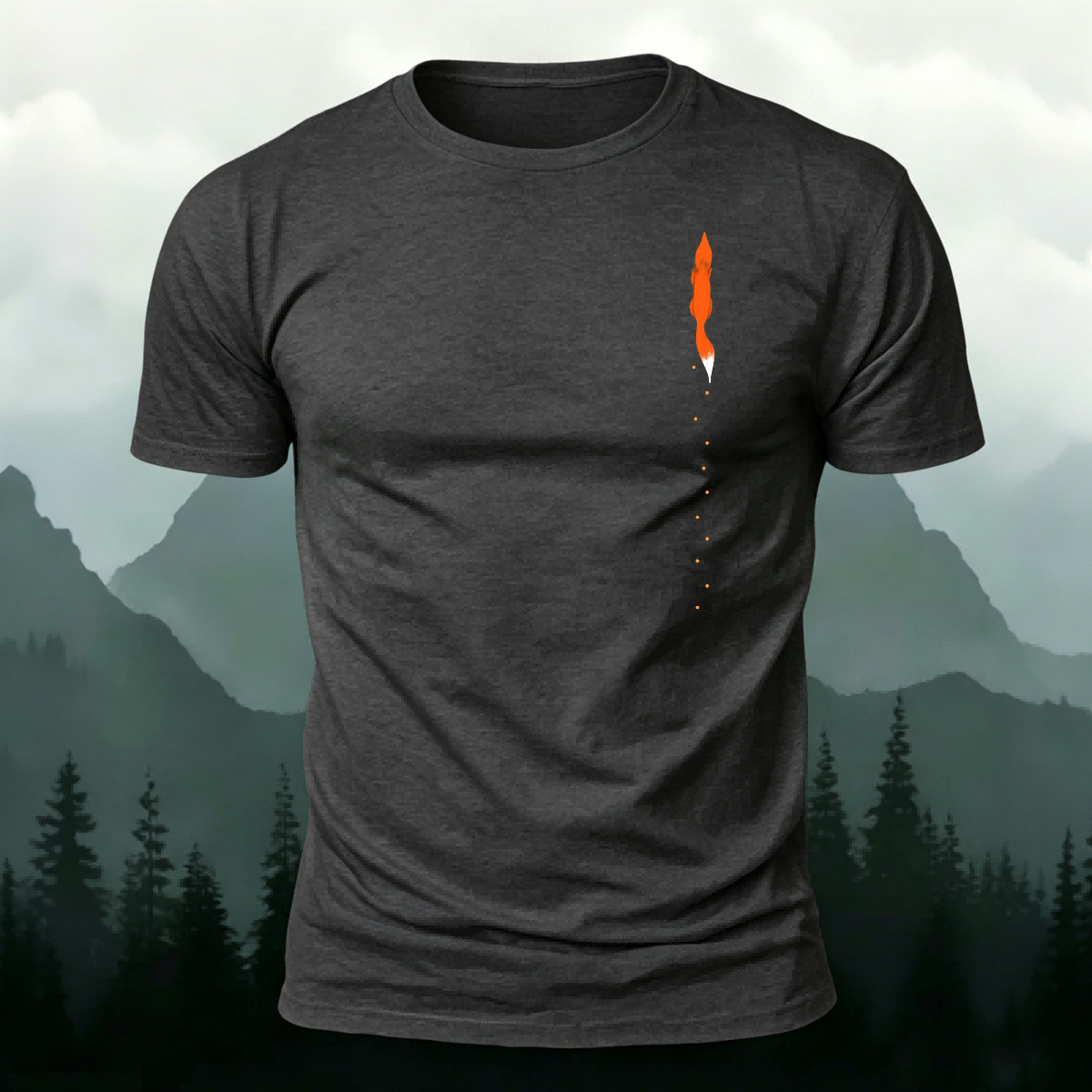 Squirrel Gathering Nuts Printed Casual Cotton T-Shirt