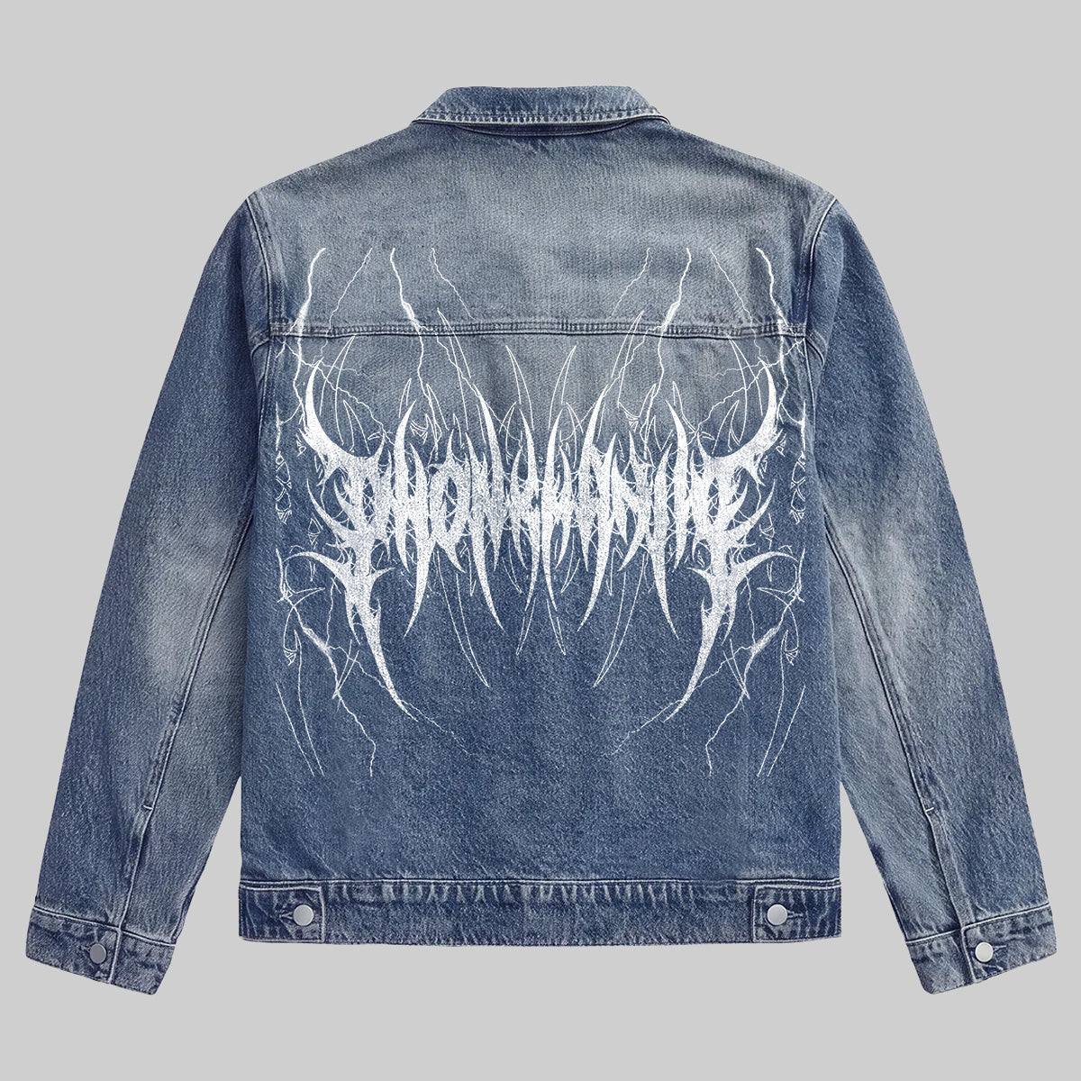 Dark Gothic Emblem Denim Jacket