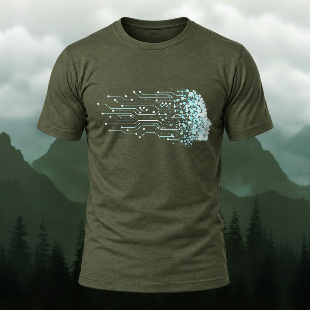 DTG Cyber Digital Jellyfish Premium Cotton T-Shirt