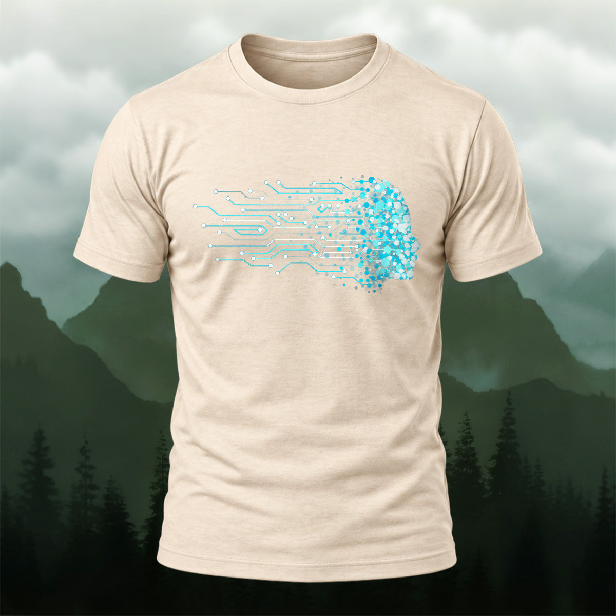 DTG Cyber Digital Jellyfish Premium Cotton T-Shirt