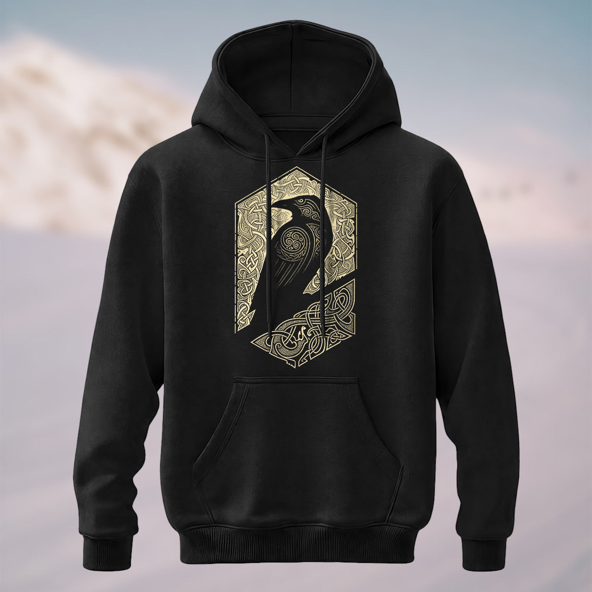 Cotton Made Bird Totem Print Casual Versatile Hoodie