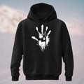 Cotton Made Dark Palm Skeleton Print Hoodie