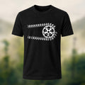 Creative Bike Chain Pattern Combed Cotton T-Shirt