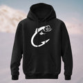 Cotton Made Creative Fish Shaped Hook Print Hoodie