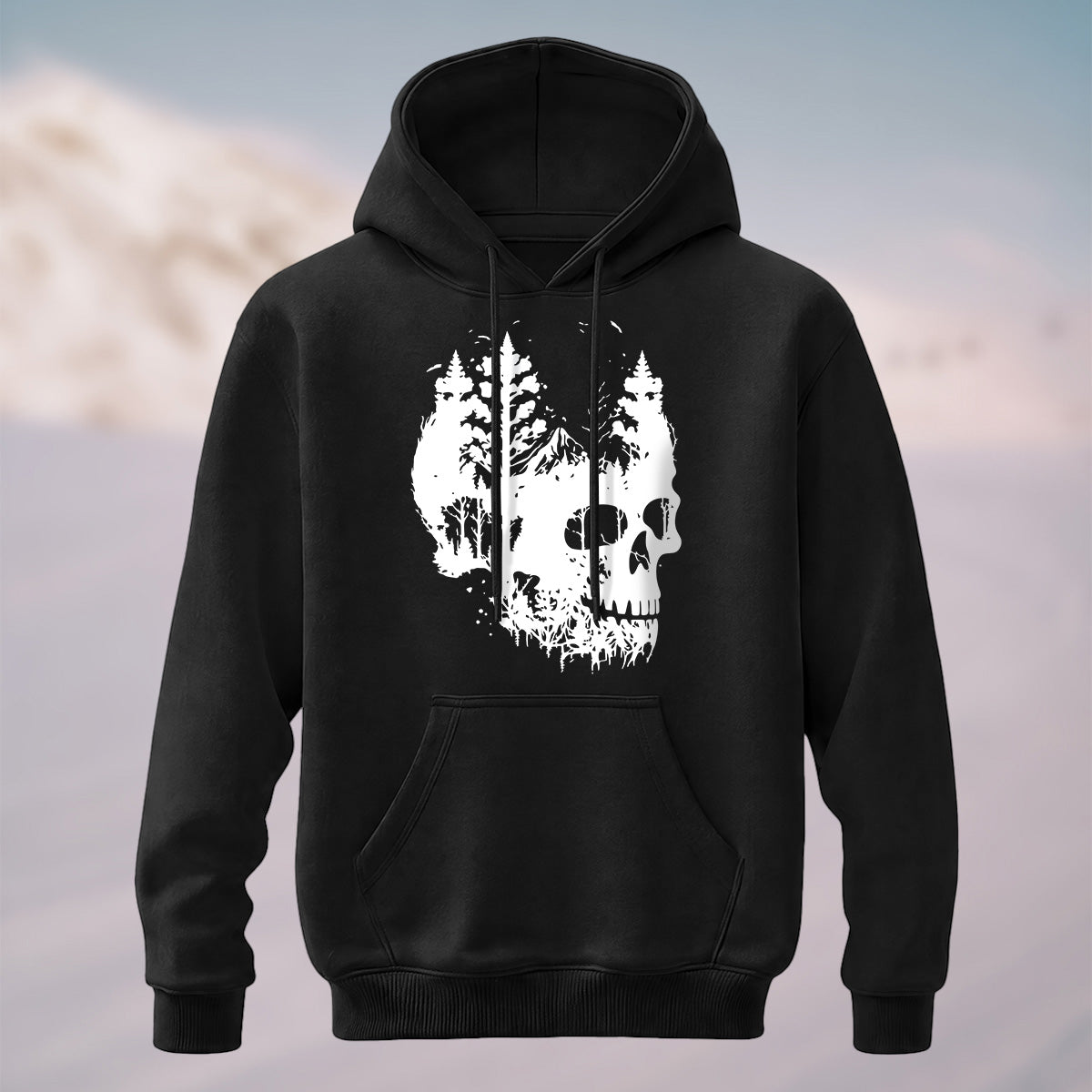 Cotton Made Dark Skull Print Hoodie