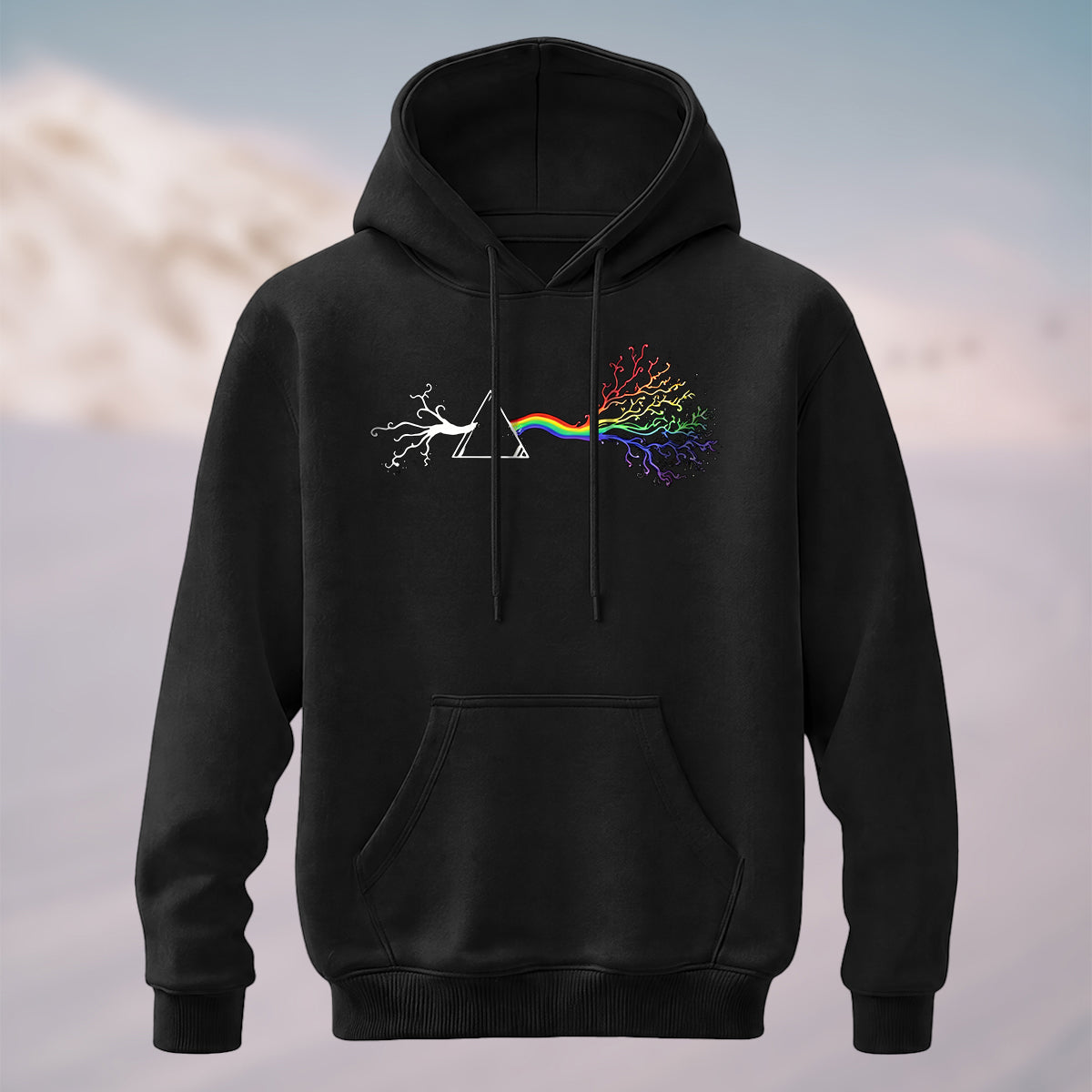 Cotton Made Creative Rainbow Tree Print Hoodie