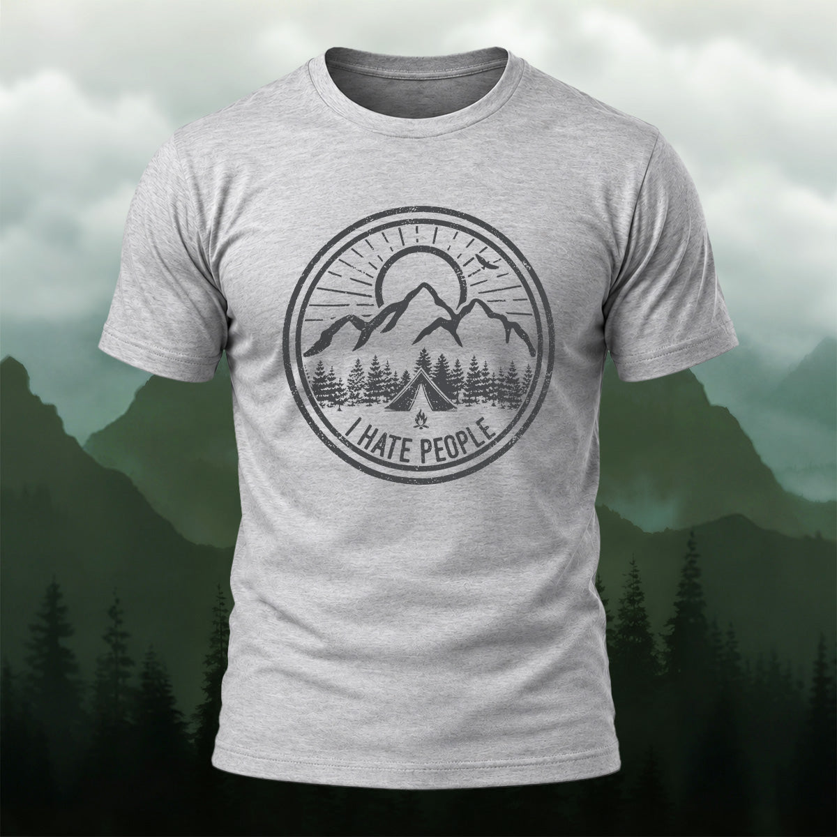 Vintage Mountain Emblem Premium Cotton T-Shirt