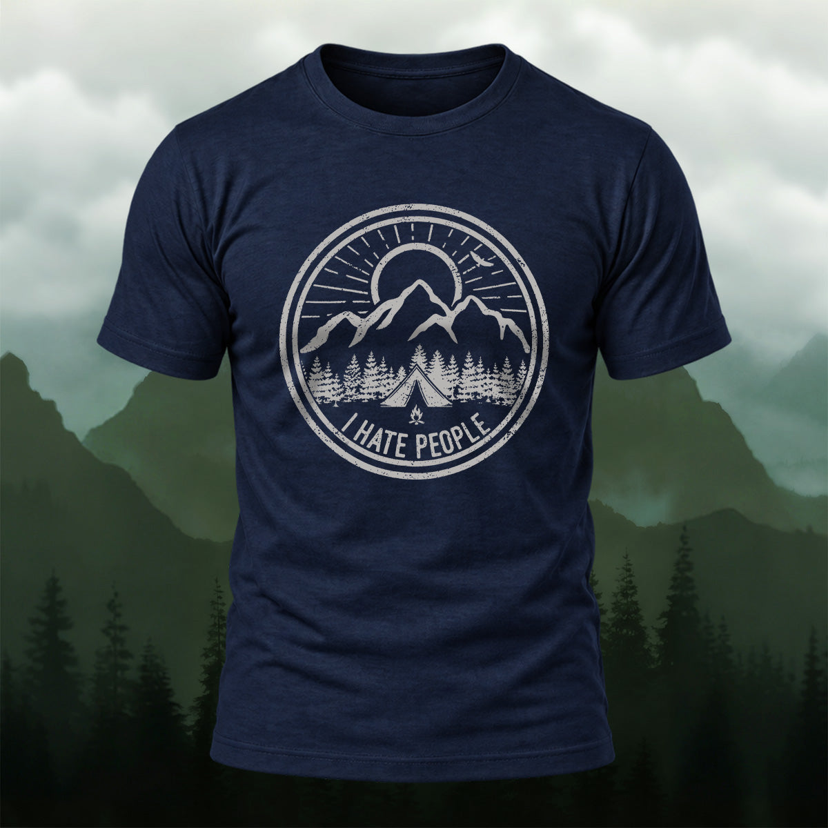 Vintage Mountain Emblem Premium Cotton T-Shirt