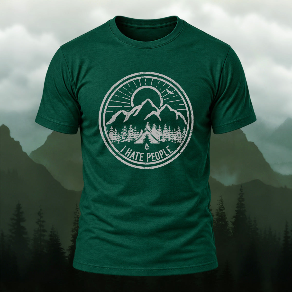 Vintage Mountain Emblem Premium Cotton T-Shirt