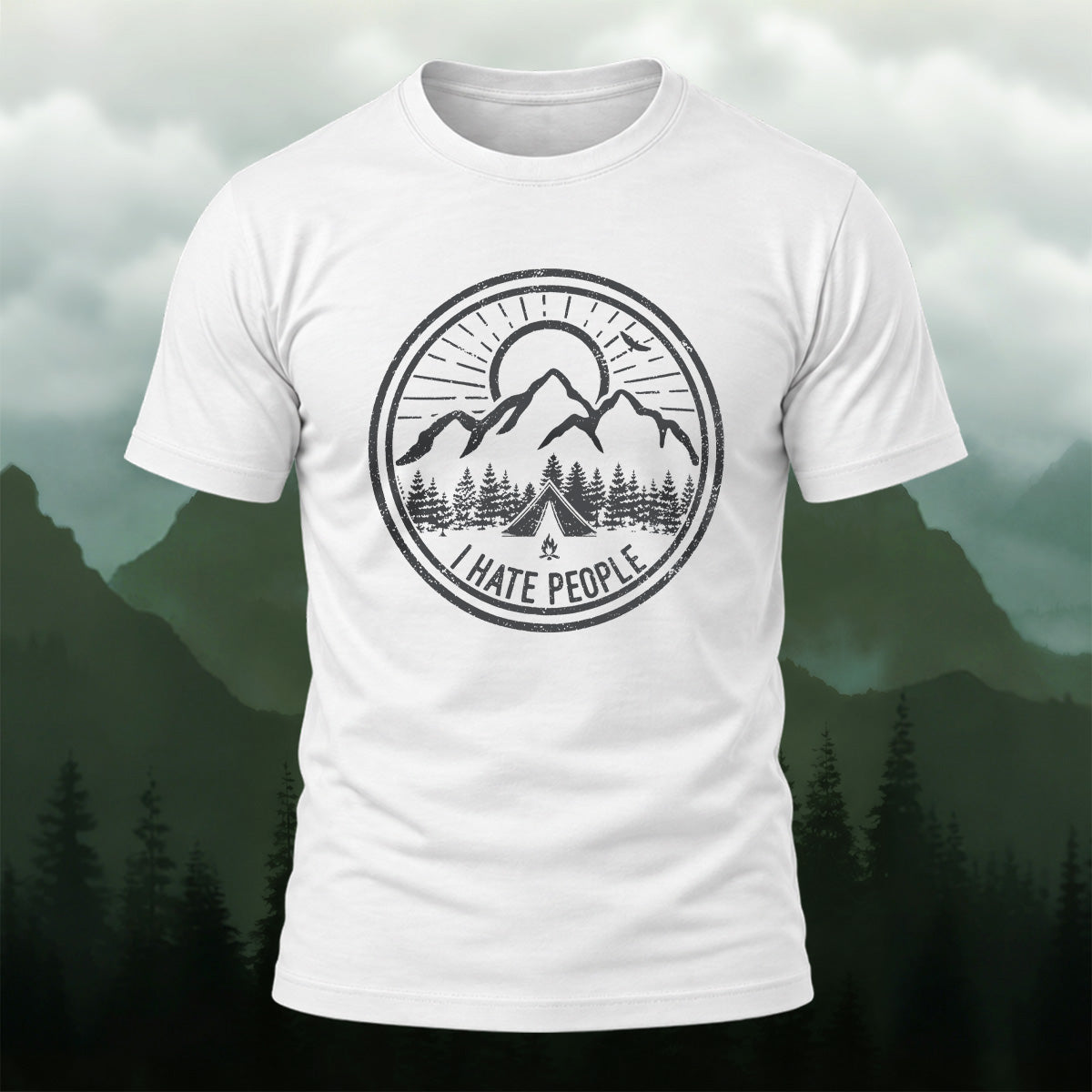 Vintage Mountain Emblem Premium Cotton T-Shirt