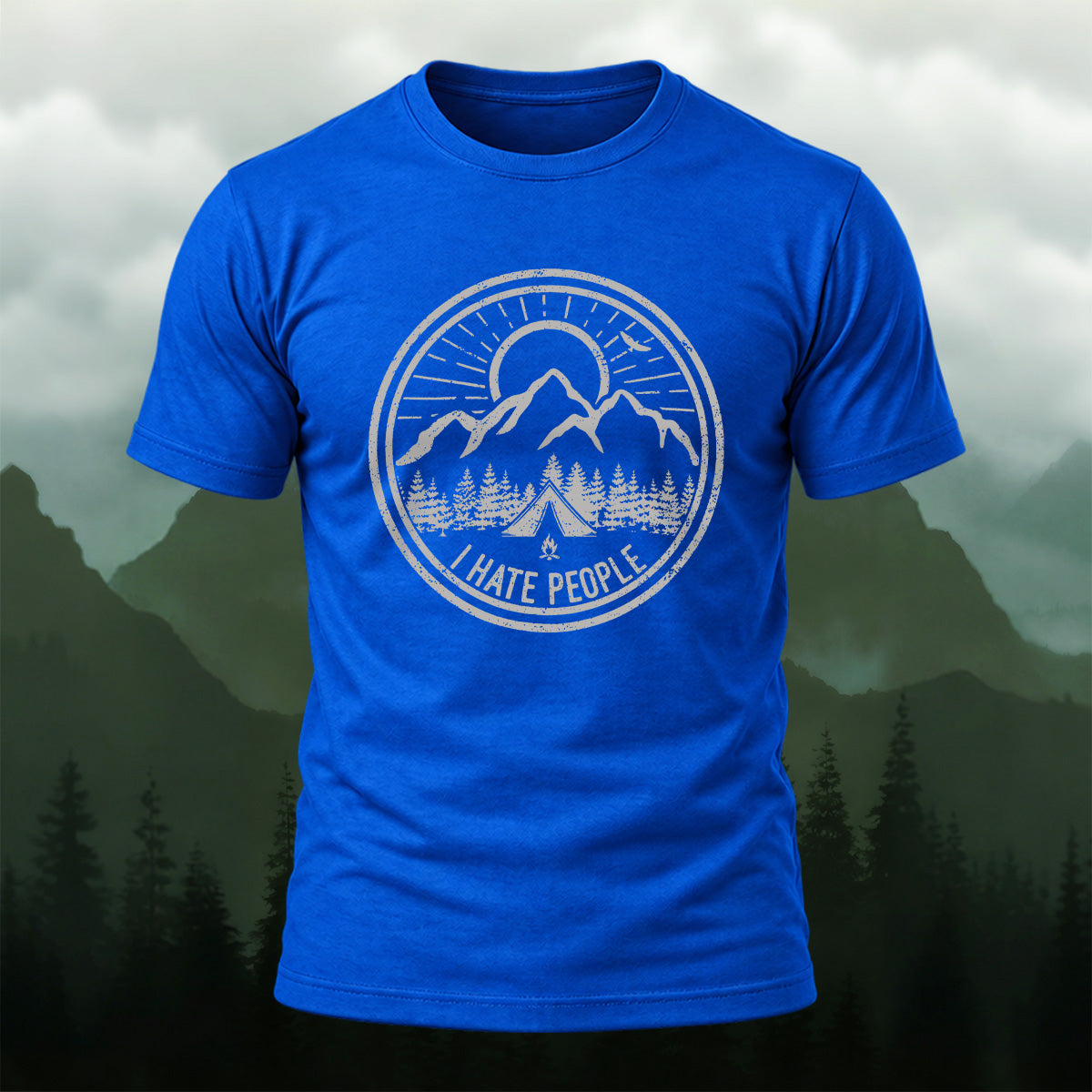 Vintage Mountain Emblem Premium Cotton T-Shirt