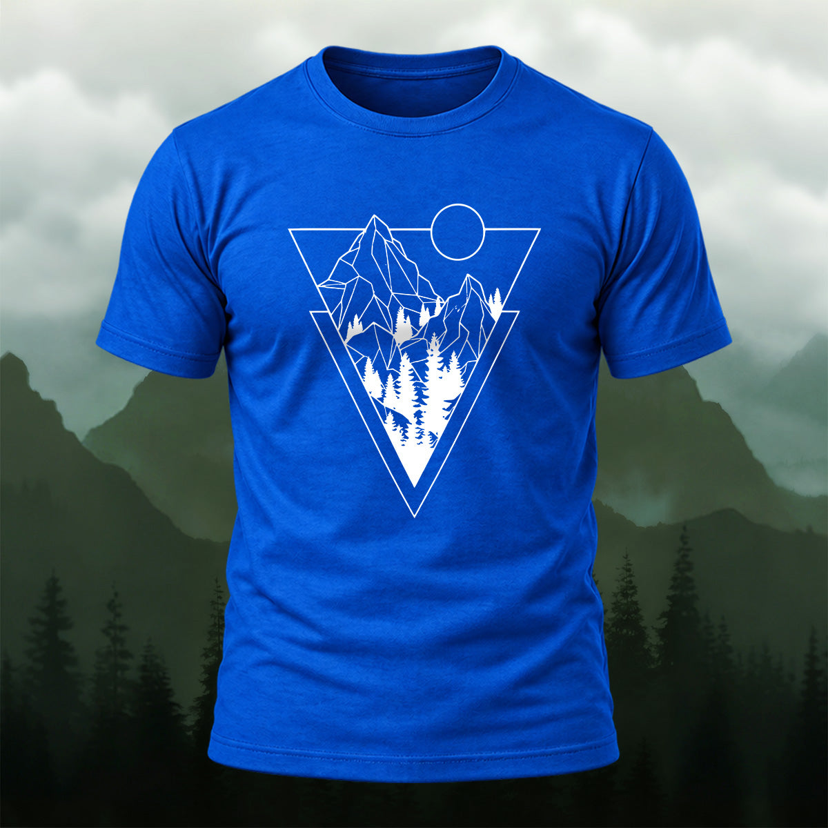 Natural Mountain Forest Combed Cotton T-Shirt