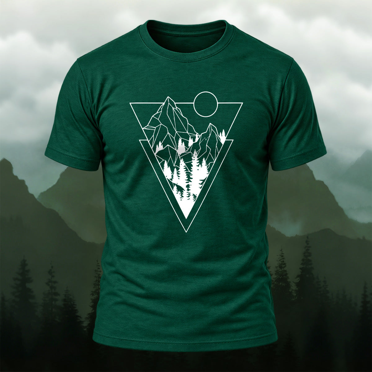 Natural Mountain Forest Combed Cotton T-Shirt