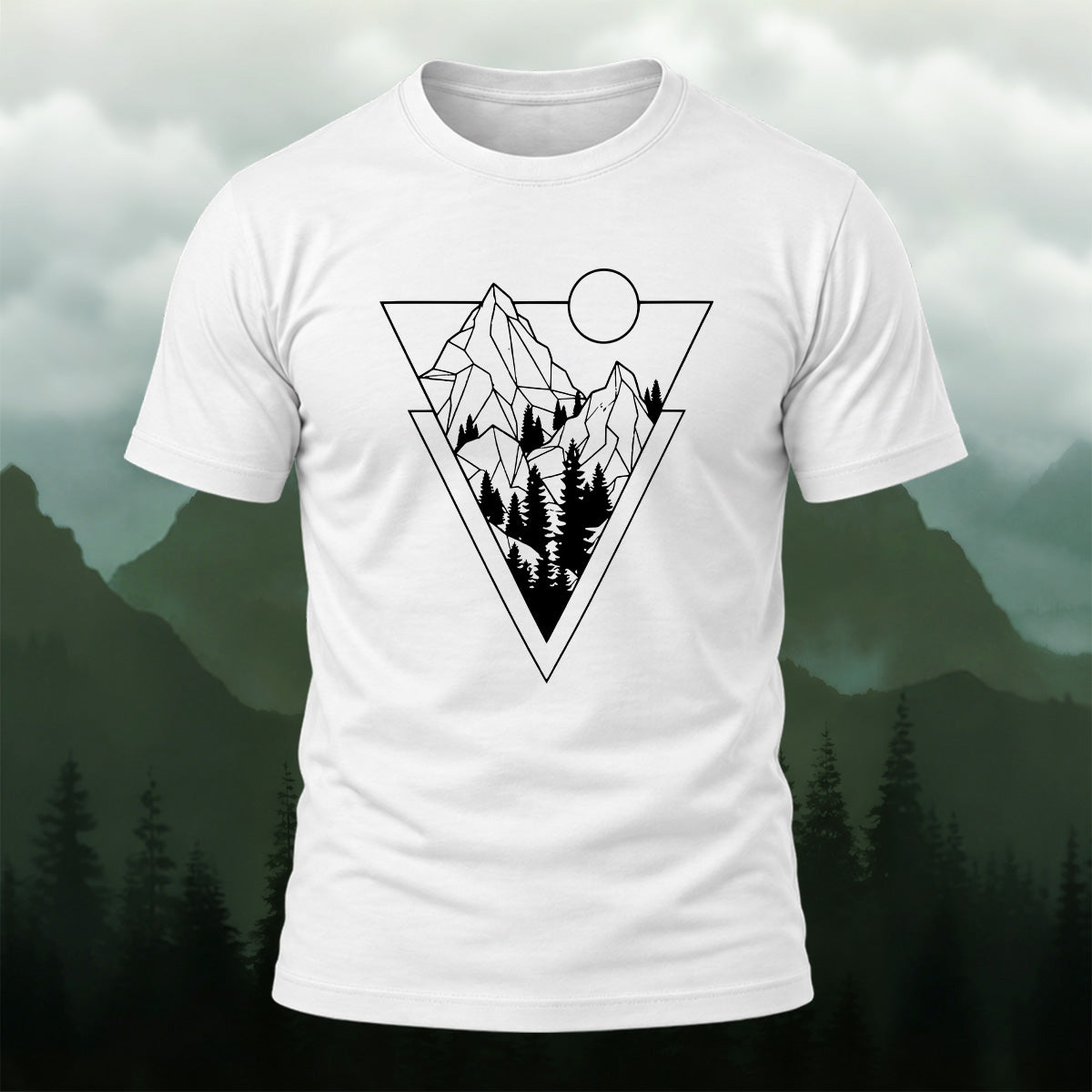 Natural Mountain Forest Combed Cotton T-Shirt
