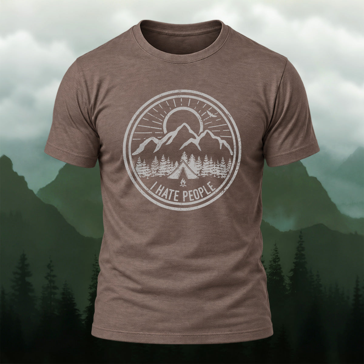 Vintage Mountain Emblem Premium Cotton T-Shirt